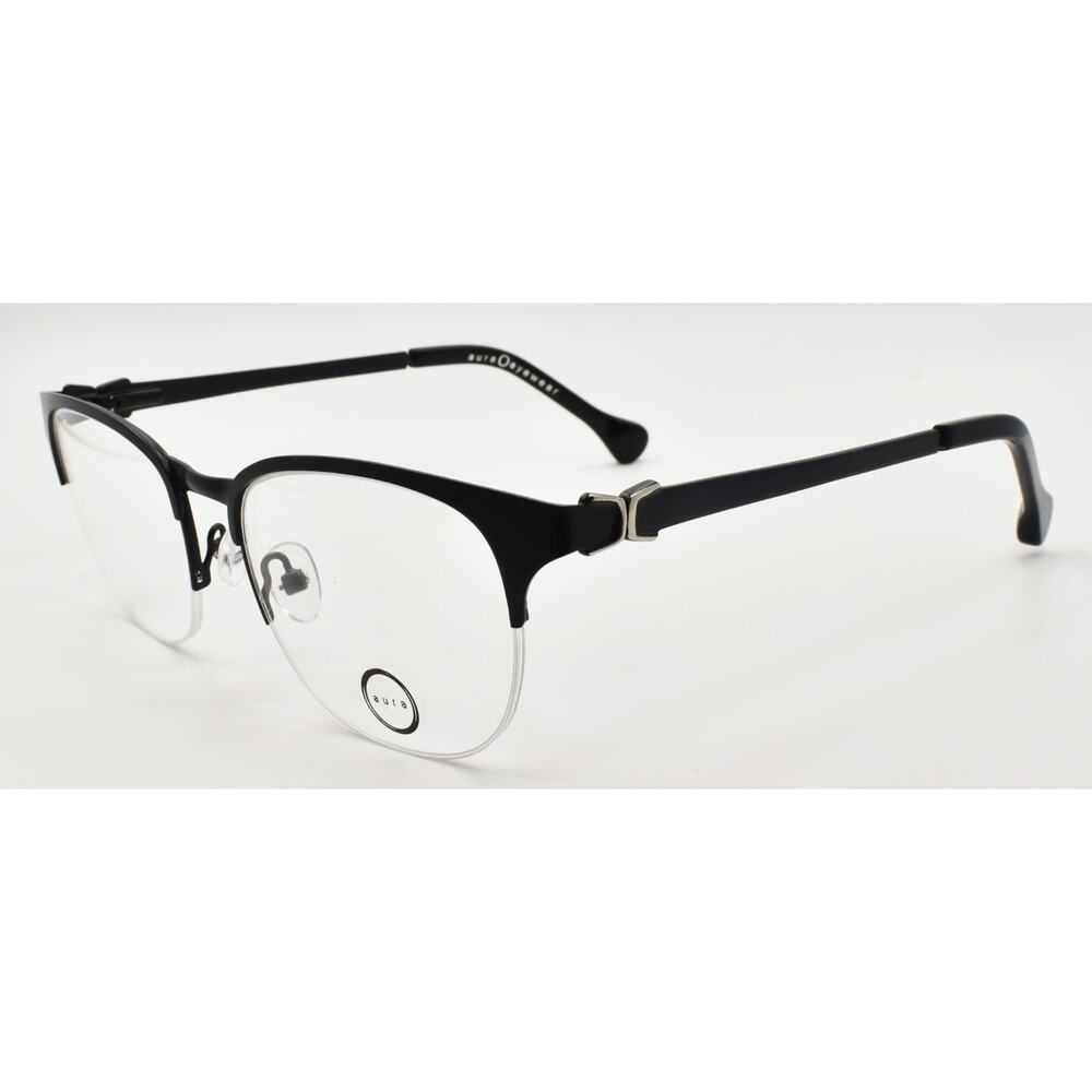 Aura Eyewear Elizabeth BLK Women's Eyeglasses Frames Half-rim 50-18-135 Black